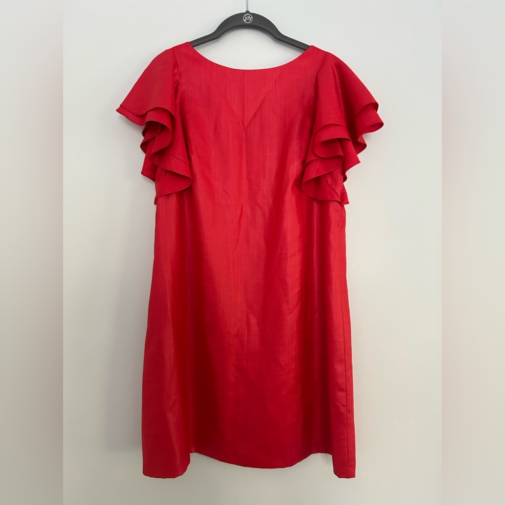 Red Dress with Ruffle Sleeves, size M